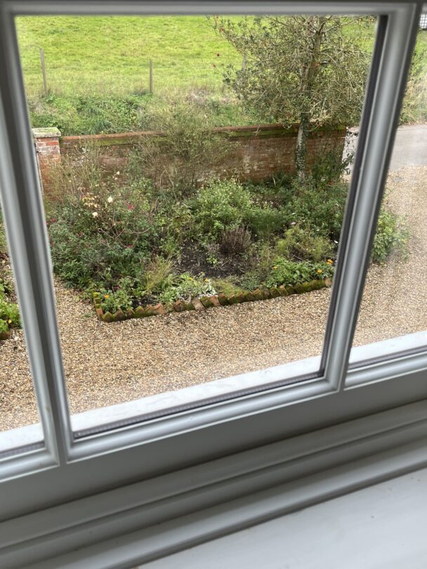 close up of slim window astragal bars and slim double glazed unit