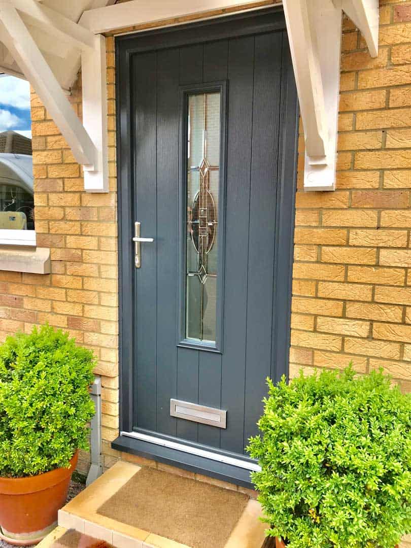 Contemporary entrance door in grey