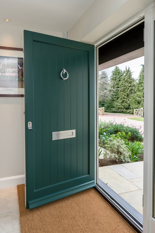 Green front door