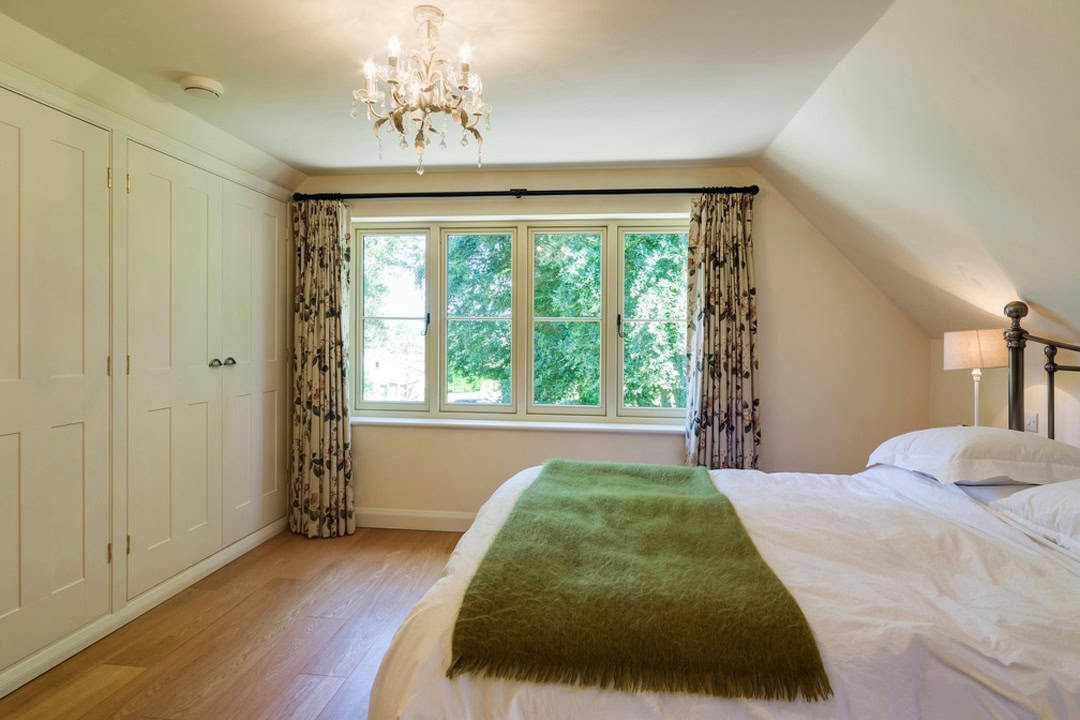 Timber Casement window in bedroom