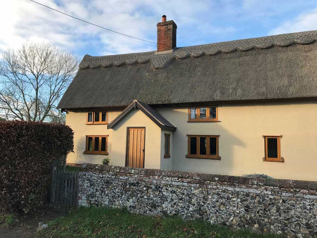 Wooden Casement Windows in Thatched Cottage